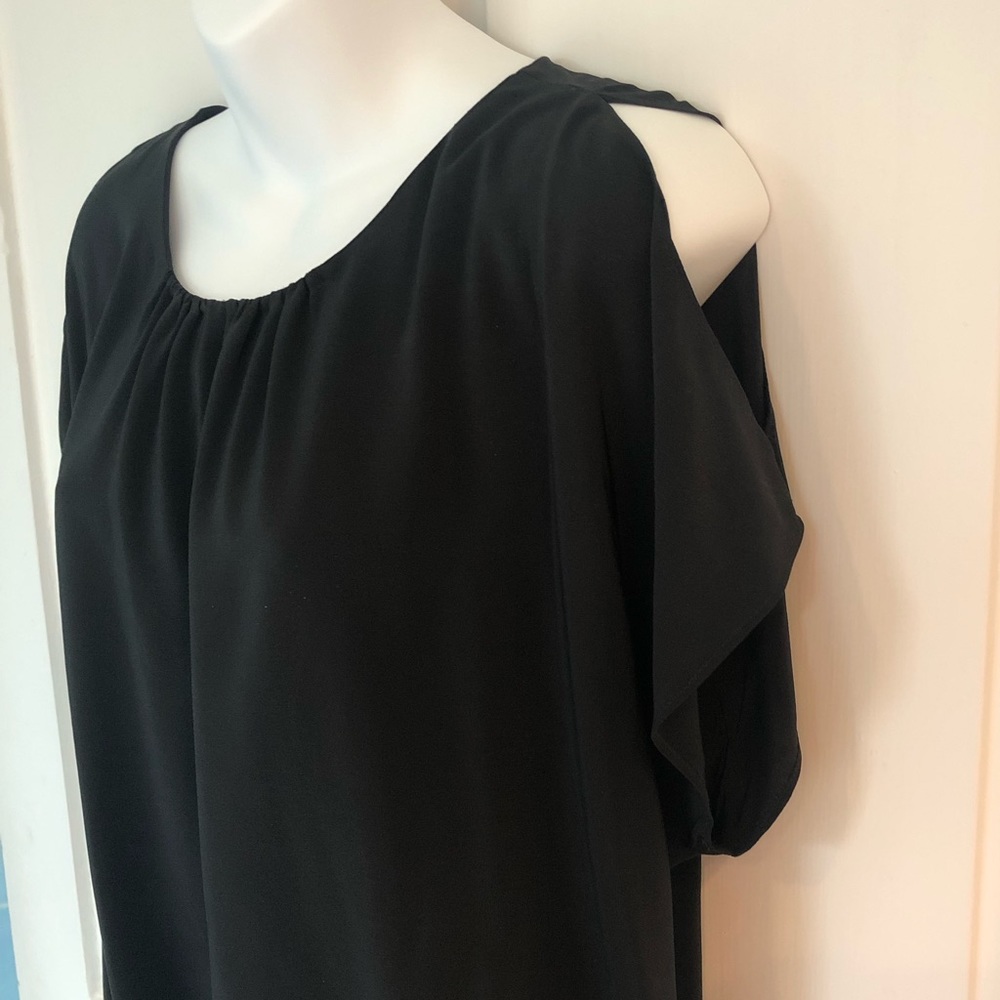 Joie Black Silk Dolman Sleeve Cold Shoulder Verrico Blouson Top S